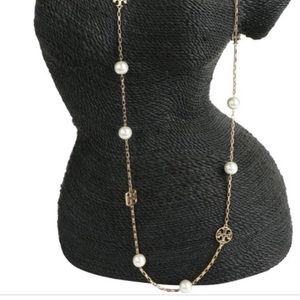 Tory Burch gold and white pearl necklace